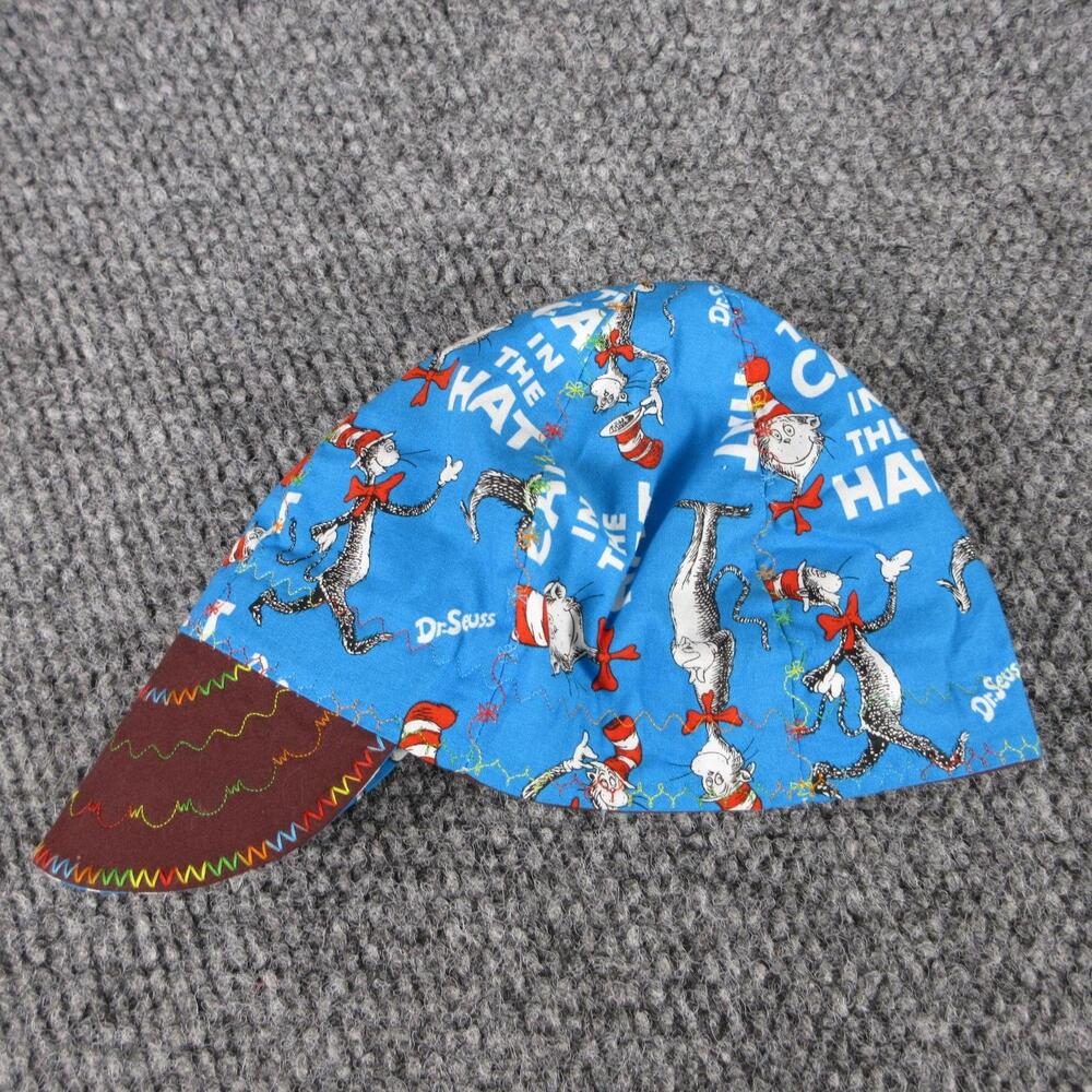 Dr. Seuss Hat Welders Cap Mens One Size Blue Cat In The Hat Embroidered Lined